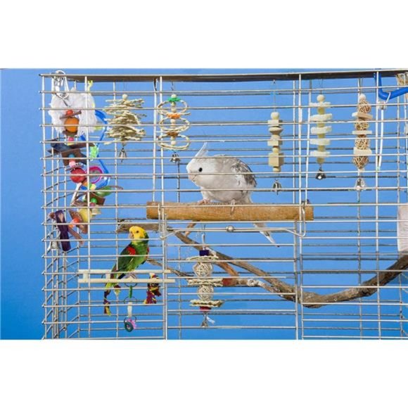 7 Packs Bird Parrot Toys Natural Wood Chewing Toy Bird Cage Toys Hanging Swing - Picture 5 of 8